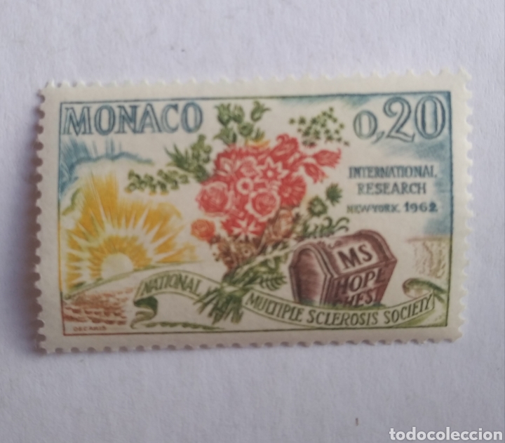Sellos: Sello 580 M&oacute;naco esclerosis m&uacute;ltiple a&ntilde;o 1962 nuevo - Foto 1