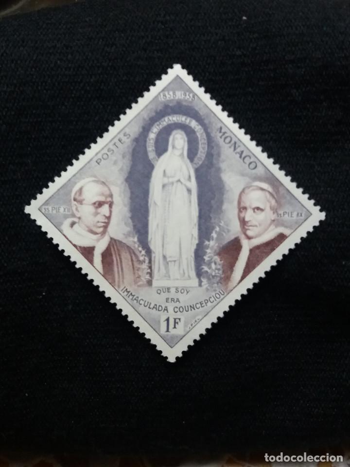 Sellos: MONACO, 1F, INMACULADA COCEPCION, A&Ntilde;O 1958. NUEVO - Foto 1