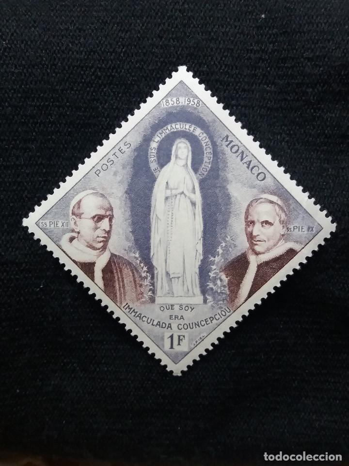 Sellos: MONACO, 1F, INMACULADA COCEPCION, A&Ntilde;O 1958. NUEVO - Foto 1