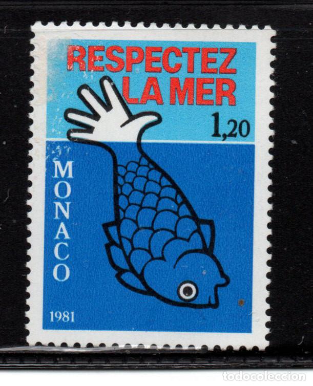 Sellos: MONACO 1264** - A&Ntilde;O 1981 - PROTECCION DE LA VIDA MARINA - Foto 1