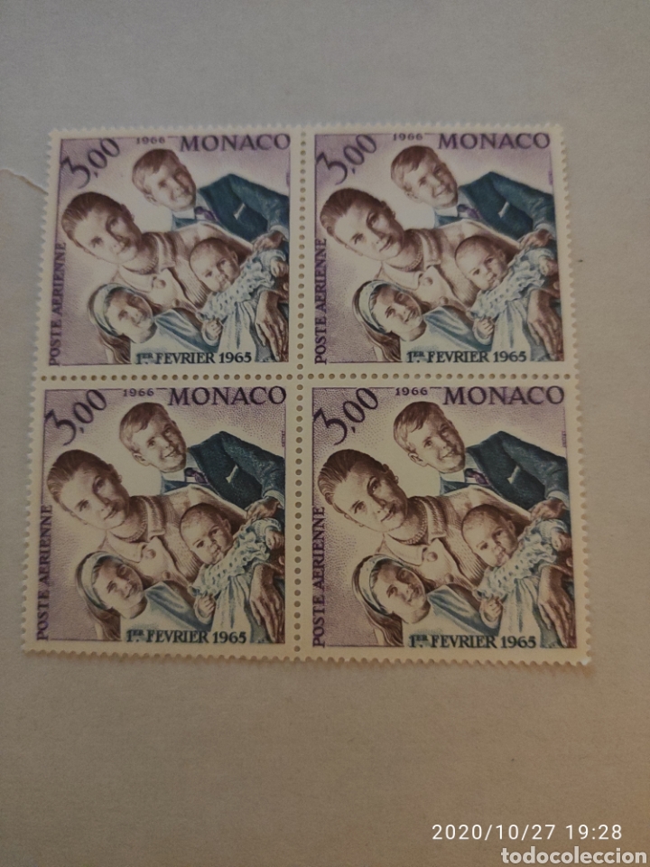 Sellos: Sellos M&oacute;naco a&eacute;reo 1966 - Foto 1