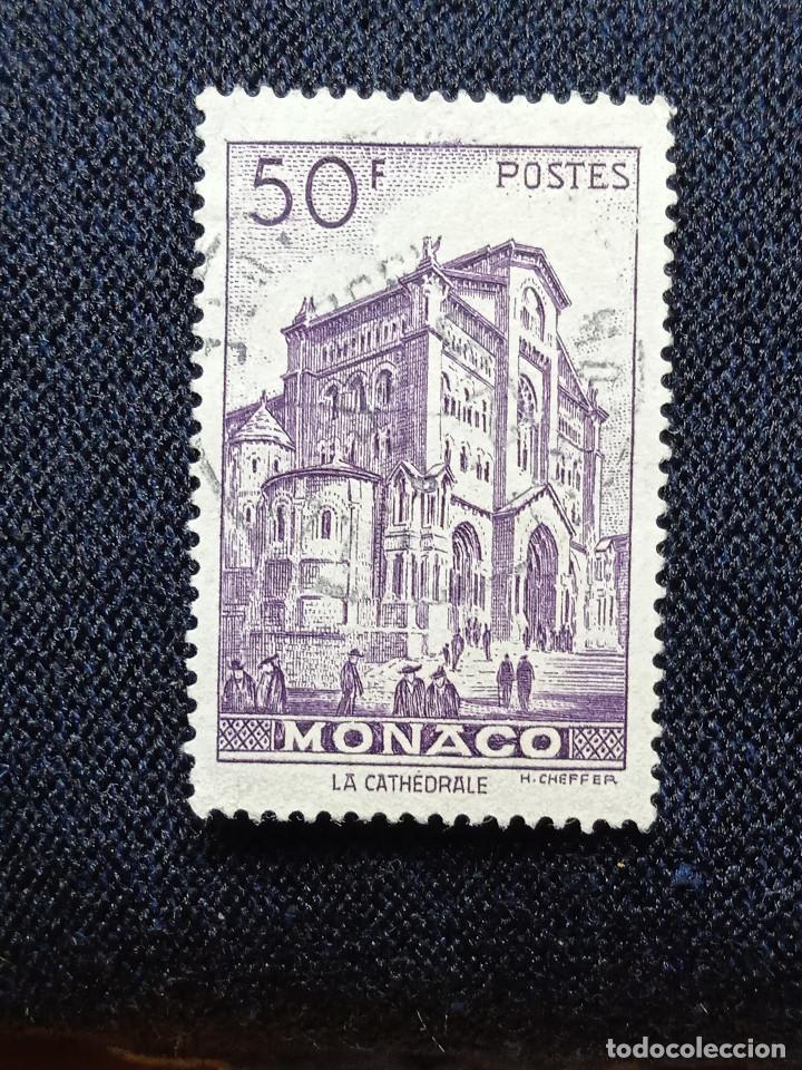 Sellos: MONACO, 50F, LA CATEDRALE, A&Ntilde;O 1948, - Foto 1