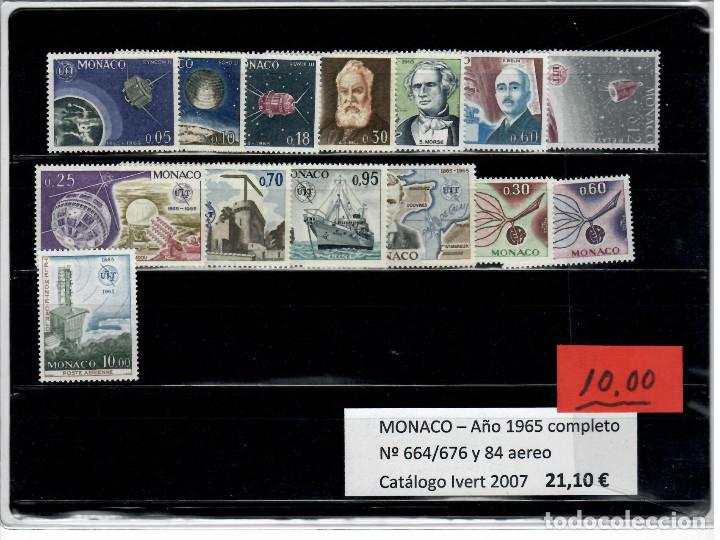 Sellos: A&Ntilde;O COMPLETO DE SELLOS DE MONACO 1965 - Foto 1