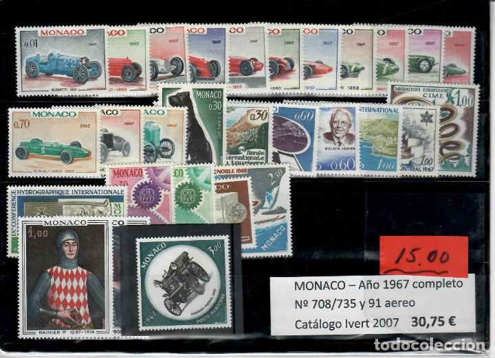 Sellos: A&Ntilde;O COMPLETO DE SELLOS DE MONACO 1967 - Foto 1
