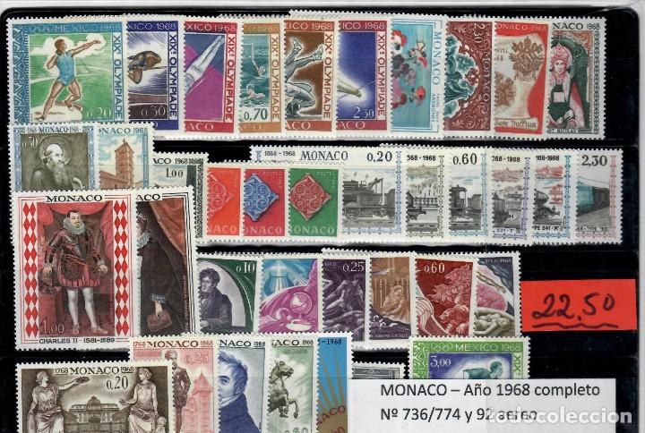 Sellos: A&Ntilde;O COMPLETO DE SELLOS DE MONACO 1968 - Foto 1