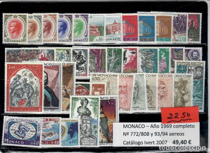 Sellos: A&Ntilde;O COMPLETO DE SELLOS DE MONACO 1969 - Foto 1