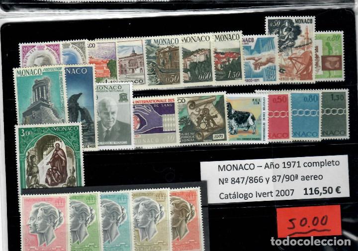 Sellos: A&Ntilde;O COMPLETO DE SELLOS DE MONACO 1971 - Foto 1