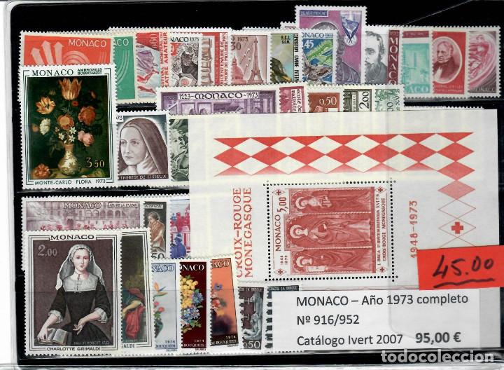 Sellos: A&Ntilde;O COMPLETO DE SELLOS DE MONACO 1973 - Foto 1