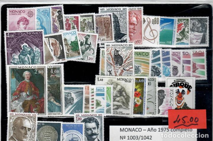 Sellos: A&Ntilde;O COMPLETO DE SELLOS DE MONACO 1975 - Foto 1