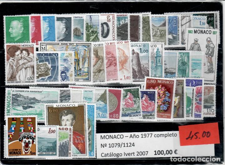 Sellos: A&Ntilde;O COMPLETO DE SELLOS DE MONACO 1977 - Foto 1