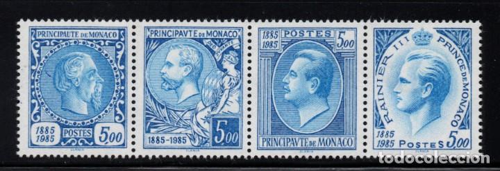 Sellos: MONACO 1506/09** - A&Ntilde;O 1985 - CENTENARIO DEL SELLO - Foto 1