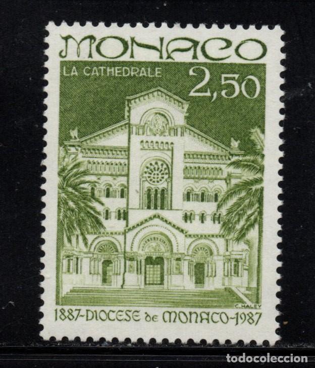 Sellos: MONACO 1574** - A&Ntilde;O 1987 - CENTENARIO DE LA DIOCESIS DE MONACO - Foto 1