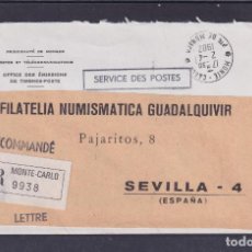 Sellos: -MONACO, MATASELLOS FECHADOR 2/4/1982,REVERSO +FOTO SEVILLA S.BERNARDO / PABELLON POSTAL / EN LAS PO. Lote 311728278