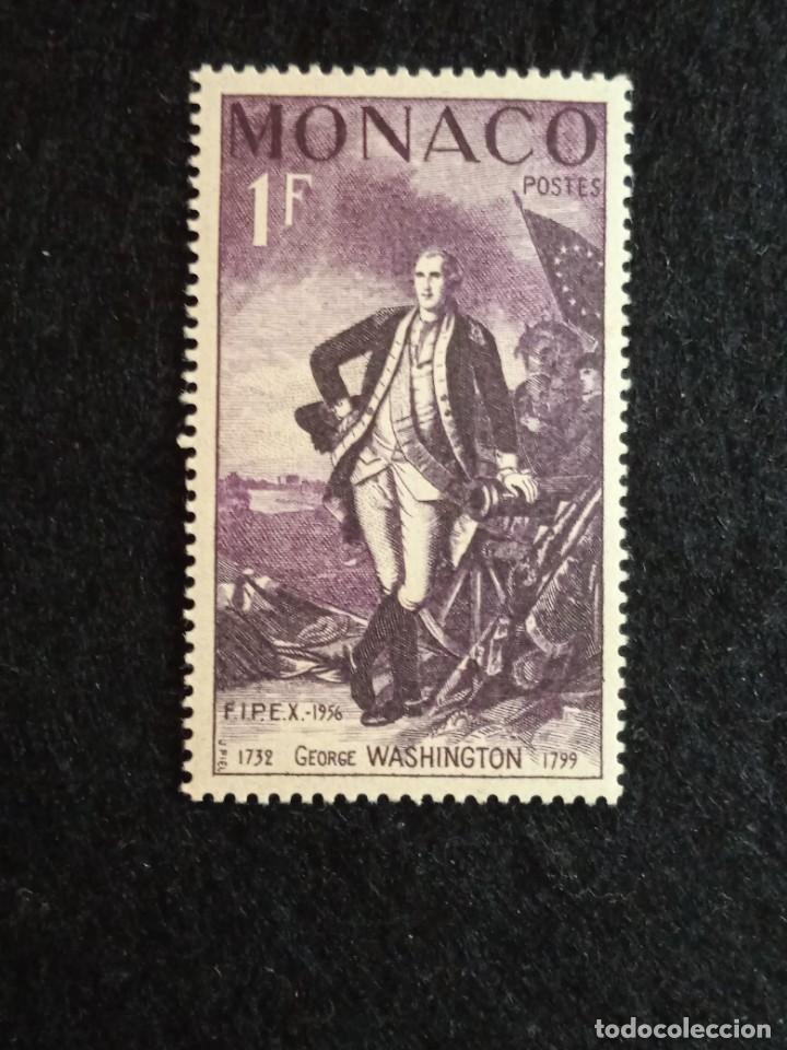 Sellos: MONACO 1 Fr. WASHINGTON A&Ntilde;O 1956. - Foto 1