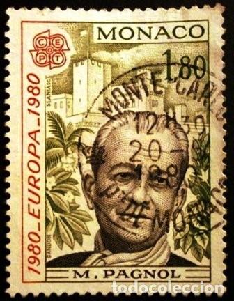 Sellos: 1980 M&Oacute;NACO. Marcel Pagnol - Foto 1