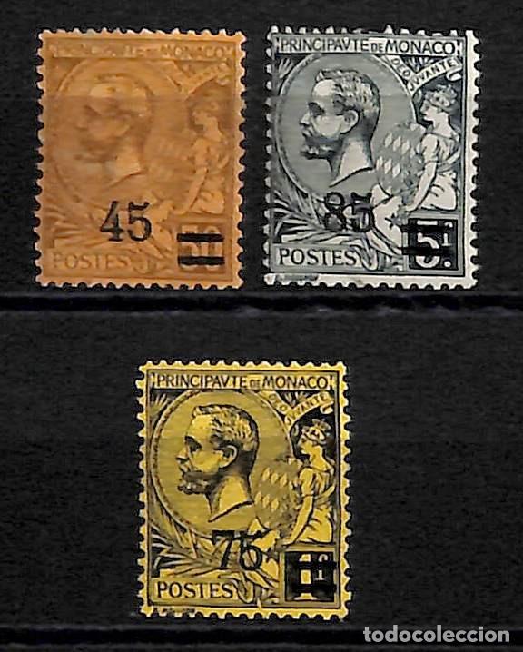 Sellos: MONACO, 1924 YVERT N&ordm; 70 / 72 /*/ - Foto 1