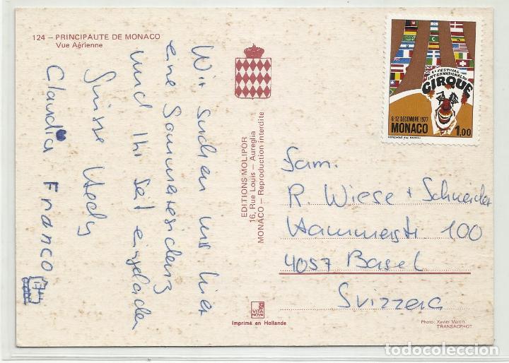 Sellos: postal monaco circulada 1977 a basel suiza - Foto 1