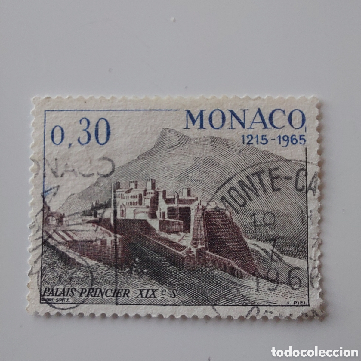 Sellos: Sello M&oacute;naco a&ntilde;o 1965 castillo - Foto 1