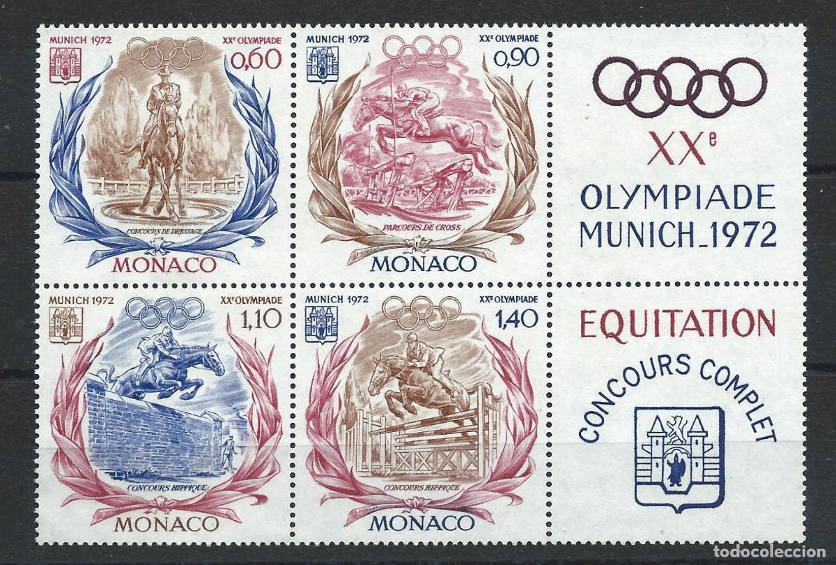 Sellos: Monaco N&deg;890/93 (*) (MNG) 1972 - J.O de Munich - Foto 1