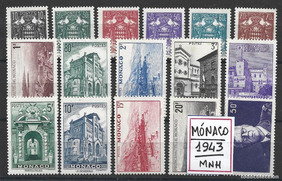Sellos: t965) M&Oacute;NACO 1943** A&Ntilde;O COMPLETO (MNH) - Foto 1