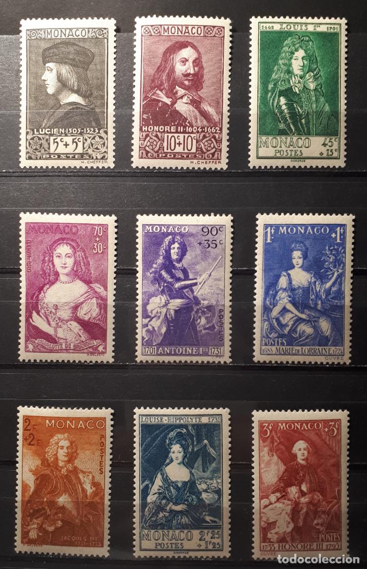 Sellos: M&Oacute;NACO. A&Ntilde;O 1939. YVERT 185/93 - Foto 1