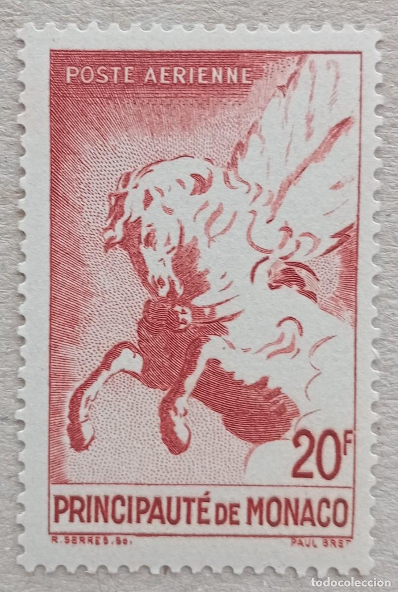 Sellos: 1947. M&Oacute;NACO. A 5. Pegaso. Nuevo. - Foto 1
