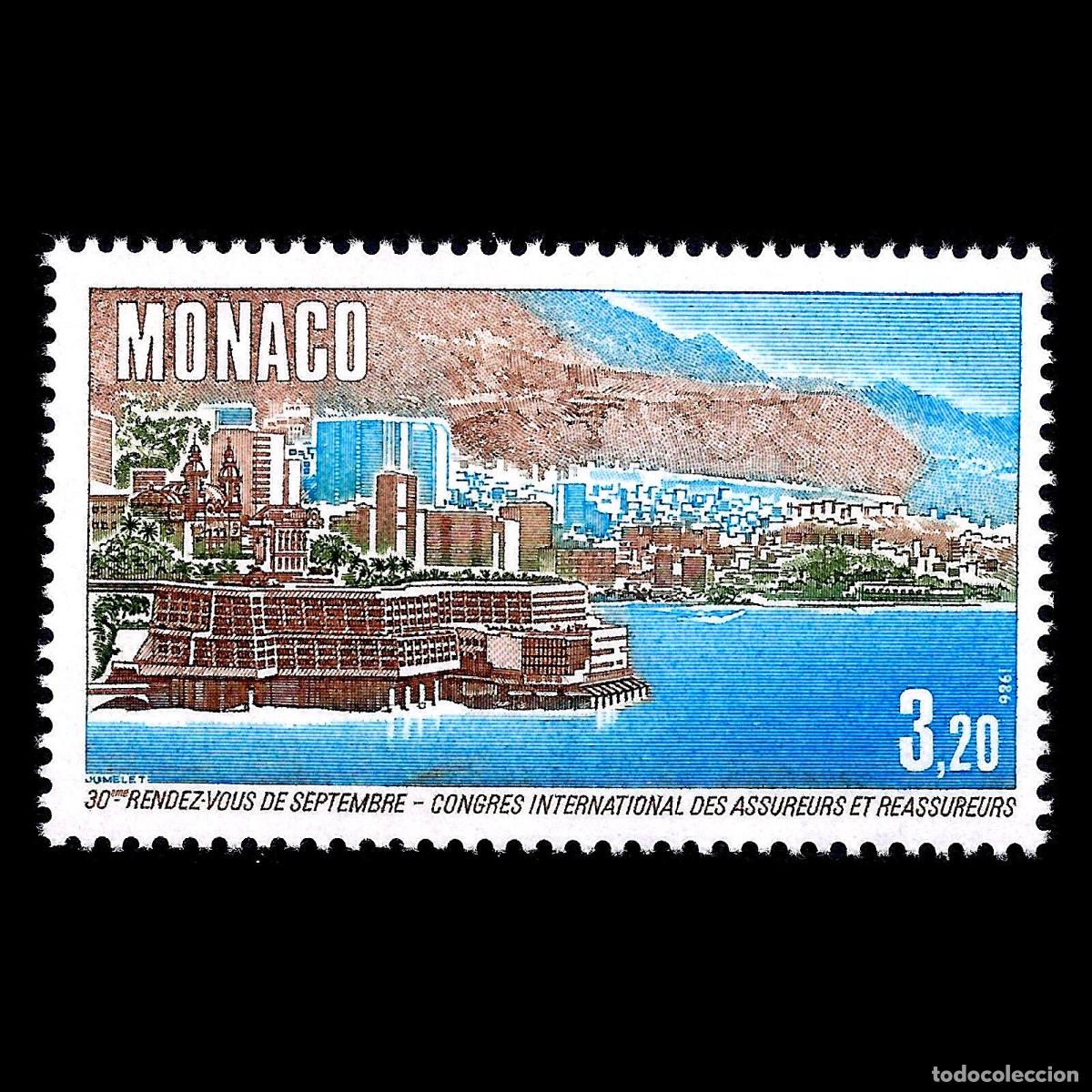 Sellos: Monaco 1986 Ivert 1540 *** Congreso Anual Internacional de Seguros y Reaseguros - Foto 1