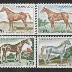 Sellos: SE)1970 MONACO, COMPLETE SERIES FAUNA OF MONACO, BREED HORSES, 8 STAMPS MNH