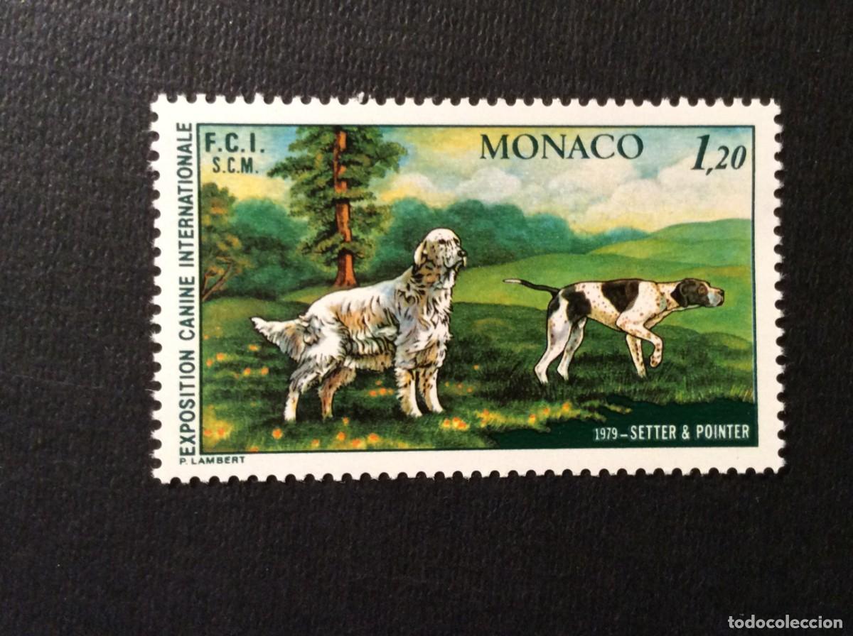 Sellos: MONACO N&ordm; YVERT 1208*** A&Ntilde;O 1979. PERROS SETTER Y POINTER - Foto 1