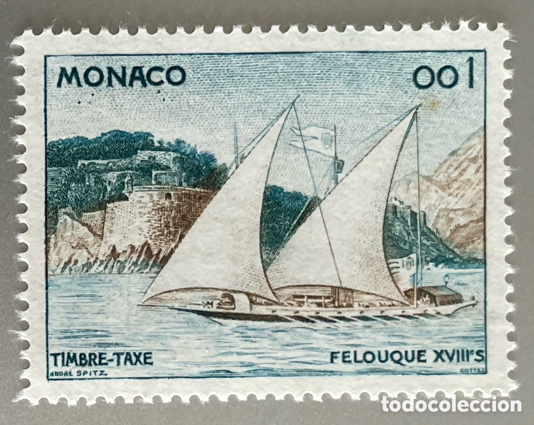 Sellos: M&oacute;naco. Velero. 1960 - Foto 1