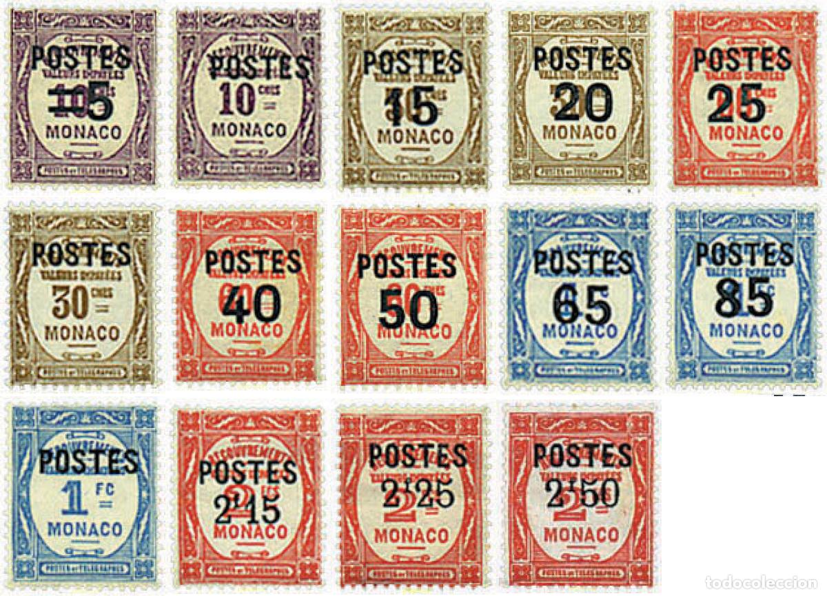 Sellos: 723688 HINGED MONACO 1937 TASAS - Foto 1