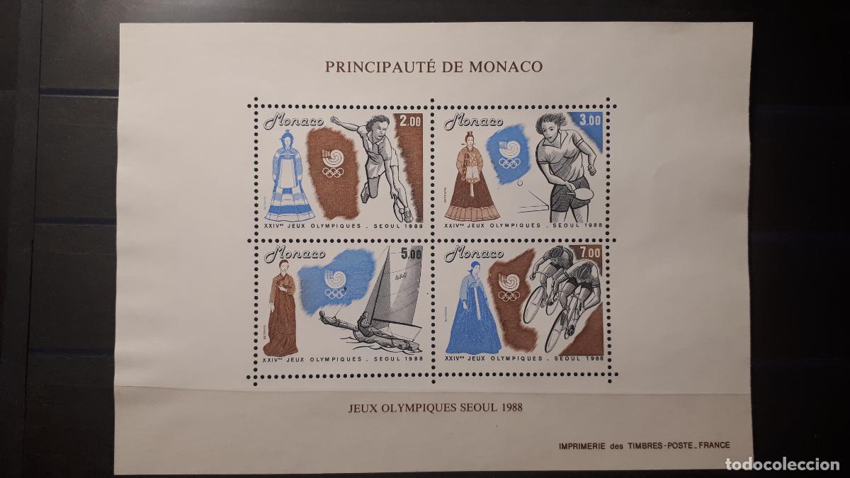 Sellos: M&Oacute;NACO . A&Ntilde;O 1988. (*). YVERT H.B. 42 - Foto 1