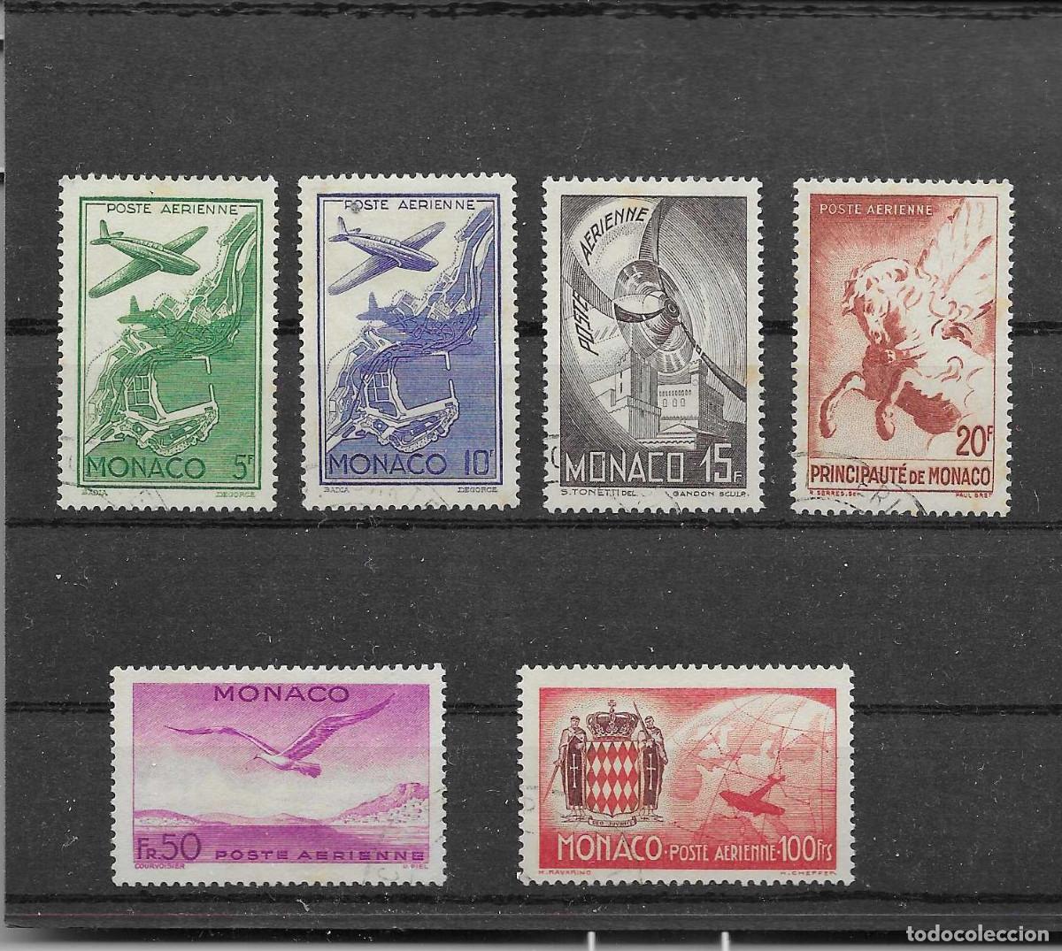Sellos: Serie a&eacute;rea completa usada de M&oacute;naco de 1941 - Foto 1