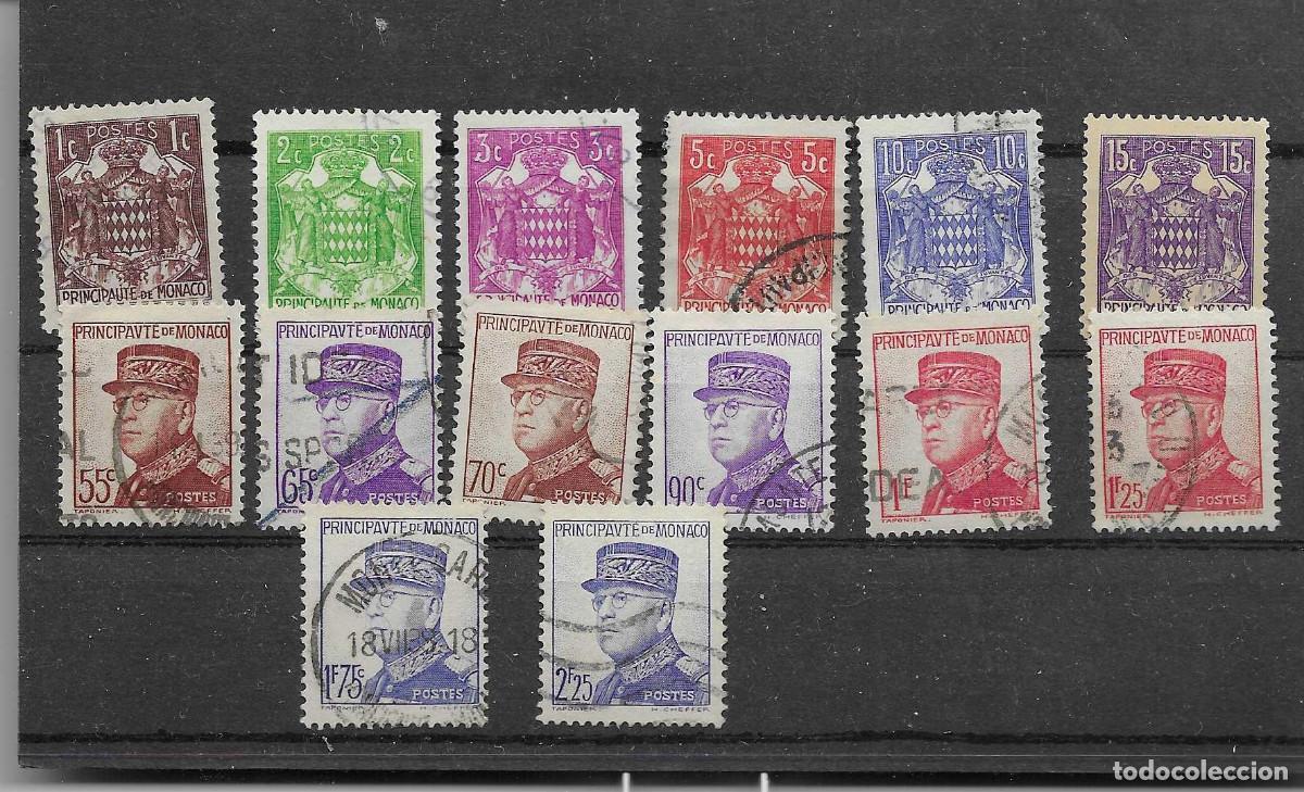 Sellos: Serie completa usada de M&oacute;naco de 1937-39 - Foto 1