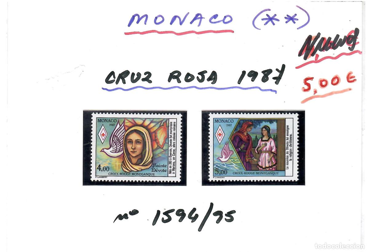Sellos: SERIA MONACO 1987 CRUZ ROJA - Foto 1