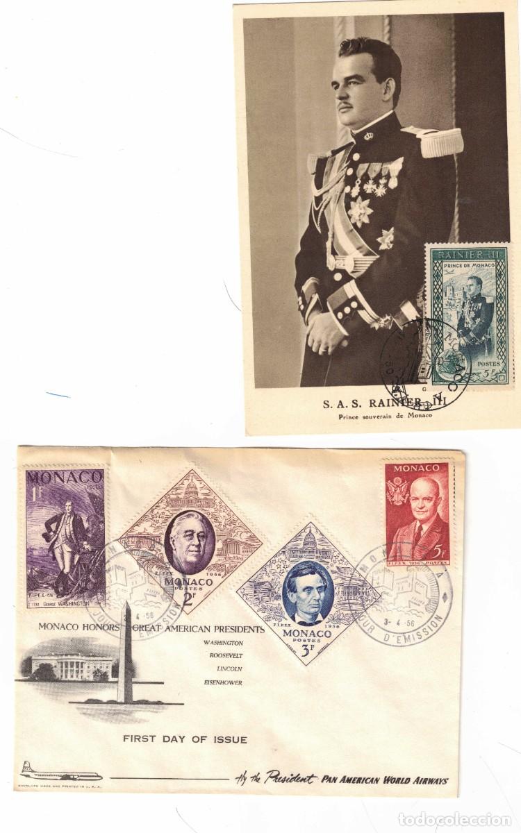 Sellos: M&oacute;naco. cinco piezas de Historia Postal - Foto 2
