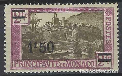 Sellos: M&Oacute;NACO 1928 - EL PUERTO, SOBRECARGADO - MH* - Foto 1
