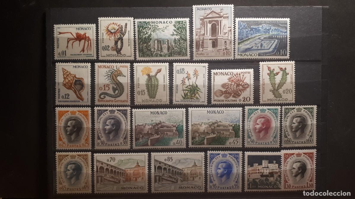 Sellos: M&Oacute;NACO. A&Ntilde;O 1960-5. */**. YVERT 537A/550A. Cpta. - Foto 1