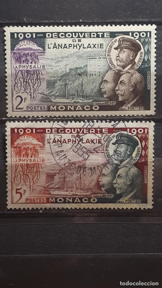 Sellos: M&Oacute;NACO. A&Ntilde;O 1953 */&deg;. YVERT 394/5 - Foto 1