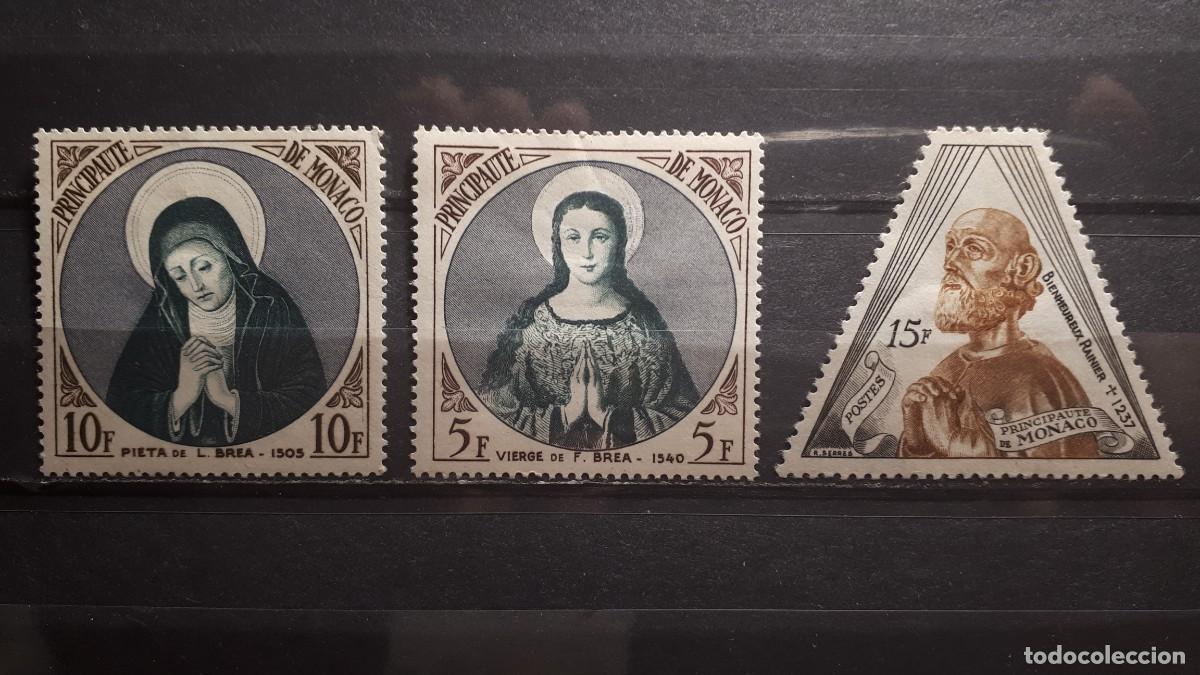 Sellos: M&Oacute;NACO. A&Ntilde;O 1955. *. YVERT 437/9 - Foto 1