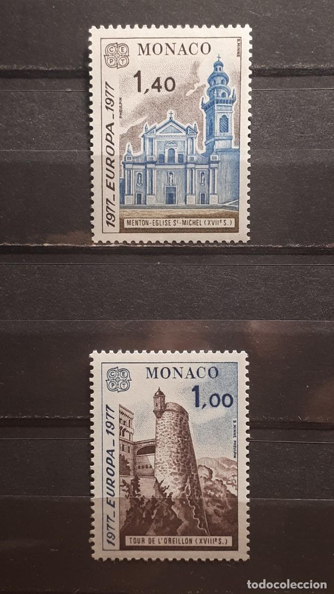 Sellos: M&Oacute;NACO. A&Ntilde;O 1977. **. YVERT 1101/2 - Foto 1