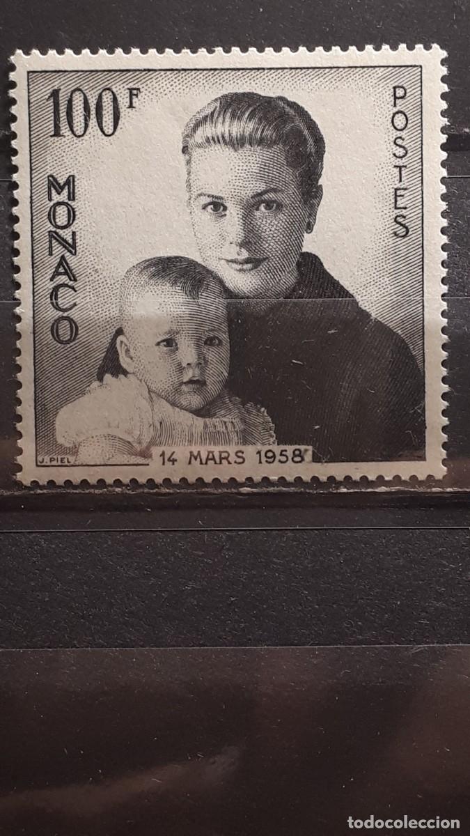 Sellos: M&Oacute;NACO. A&Ntilde;O 1958. **. YVERT 489 - Foto 1
