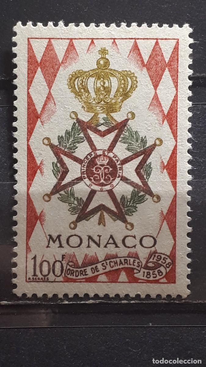 Sellos: M&Oacute;NACO. A&Ntilde;O 1958. **. YVERT 490 - Foto 1