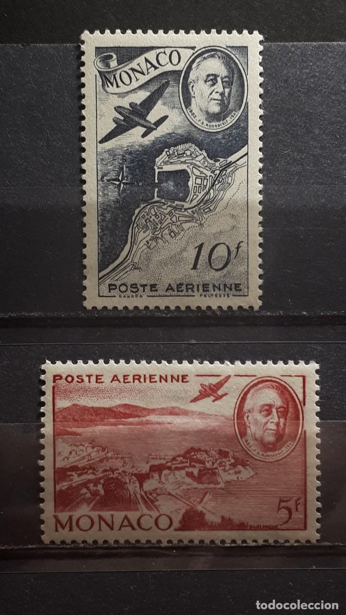 Sellos: M&Oacute;NACO. A&Ntilde;O 1946. *. YVERT 19/20 - Foto 1