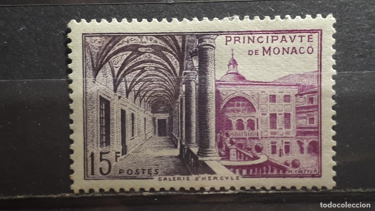 Sellos: M&Oacute;NACO. A&Ntilde;O 1952. *. YVERT 384 - Foto 1