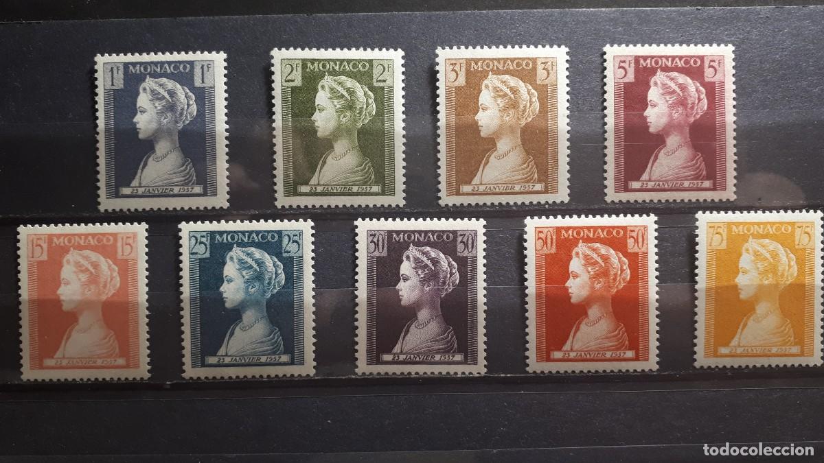 Sellos: M&Oacute;NACO. A&Ntilde;O 1957. **. YVERT 478/86 - Foto 1