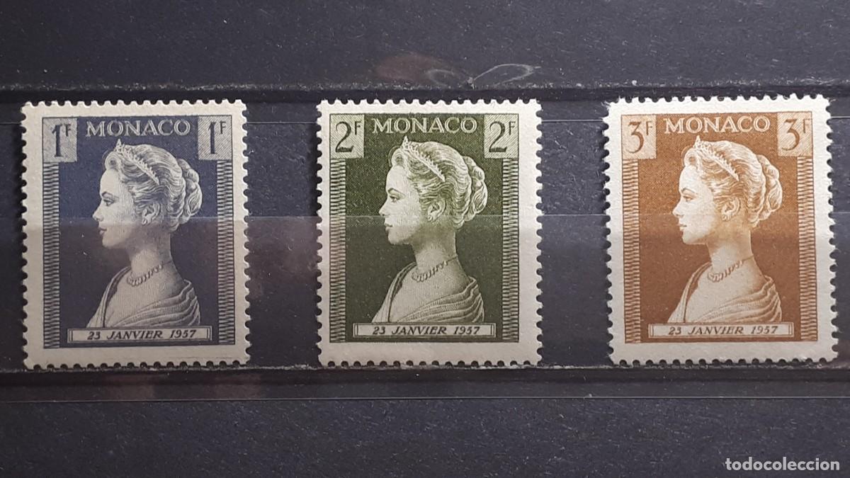 Sellos: M&Oacute;NACO. A&Ntilde;O 1957. **. YVERT 478/80 - Foto 1