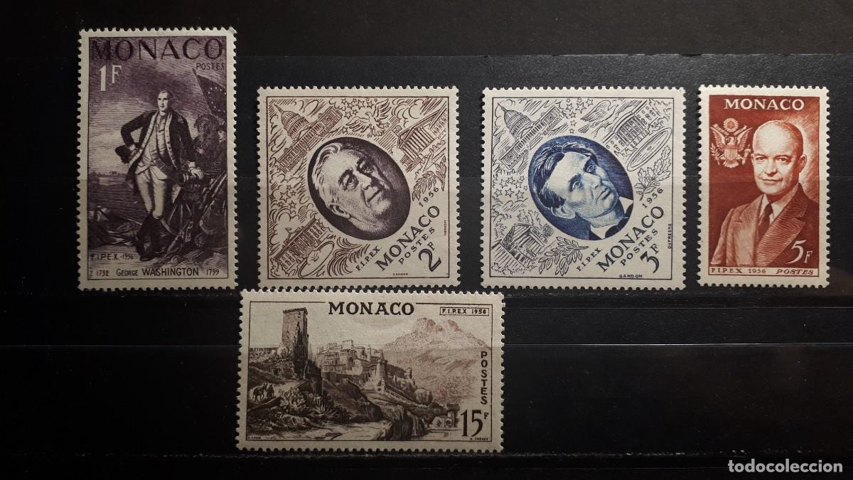 Sellos: M&Oacute;NACO. A&ntilde;o 1956. **. Yvert 444/8 - Foto 1