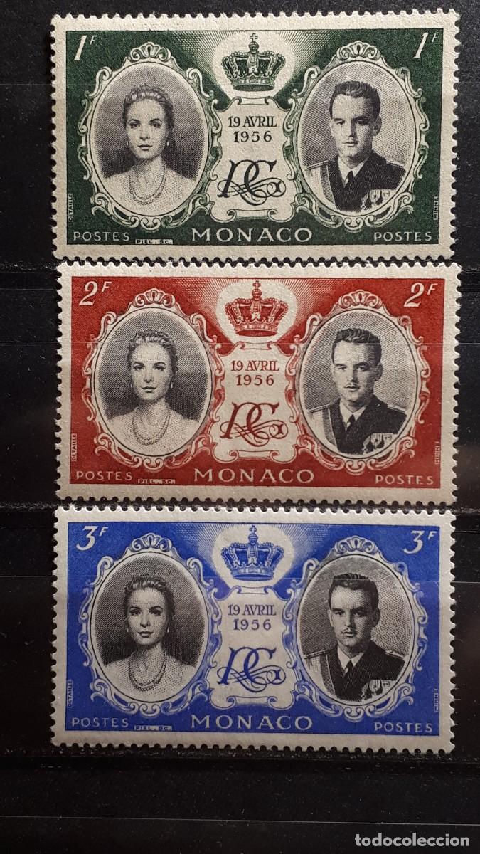 Sellos: M&Oacute;NACO. A&Ntilde;O 1956. **. YVERT 473/5 - Foto 1