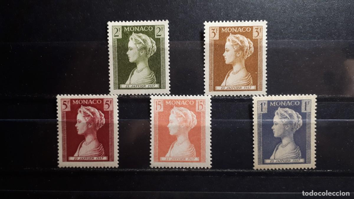 Sellos: M&Oacute;NACO. A&Ntilde;O 1957. *. YVERT 478/82 - Foto 1